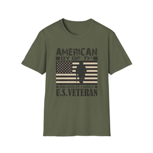 U.S. Veteran T-Shirt – "American By Birth, Soldier By Choice" Patriotic Veteran Tee