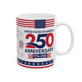 250th Anniversary USA Flag Mug — 1776–2026 Patriotic Ceramic Coffee Cup