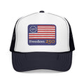 Freedom 250 Trucker Hat — Vintage American Flag Foam Cap