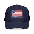 Freedom 250 Trucker Hat — Vintage American Flag Foam Cap