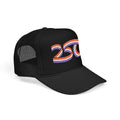 Retro 250 Foam Trucker Hat — Embroidered Curvy Stripe Logo