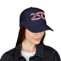 Retro 250 Foam Trucker Hat — Embroidered Curvy Stripe Logo