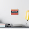 America Vintage Flag Matte Canvas Wall Art