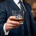 America 250 Engraved Whiskey Glass — 10.5oz Commemorative Rocks Glass