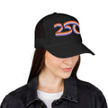 Retro 250 Foam Trucker Hat — Embroidered Curvy Stripe Logo