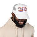 Retro 250 Foam Trucker Hat — Embroidered Curvy Stripe Logo