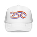 Retro 250 Foam Trucker Hat — Embroidered Curvy Stripe Logo