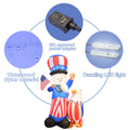 Inflatable Uncle Sam with Eagle & American Flag |UNIQUE Garden Decoration