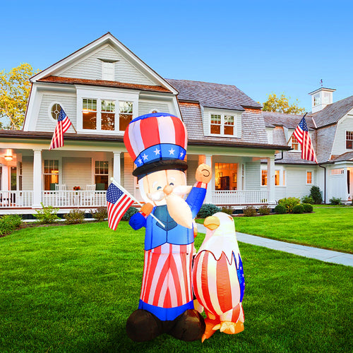 Inflatable Uncle Sam with Eagle & American Flag |UNIQUE Garden Decoration